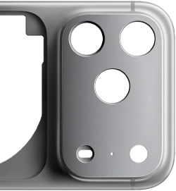 iPhone 17 Pro, back exterior, forged aluminum unibody enclosure